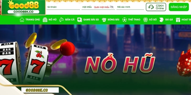 Quy trình đăng nhập Good88 được thiết kế rõ ràng và dễ thực hiện